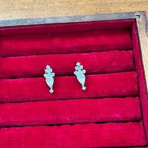 Vintage Rhinestones in Sterling Silver Setting Screw-Back Earrings
